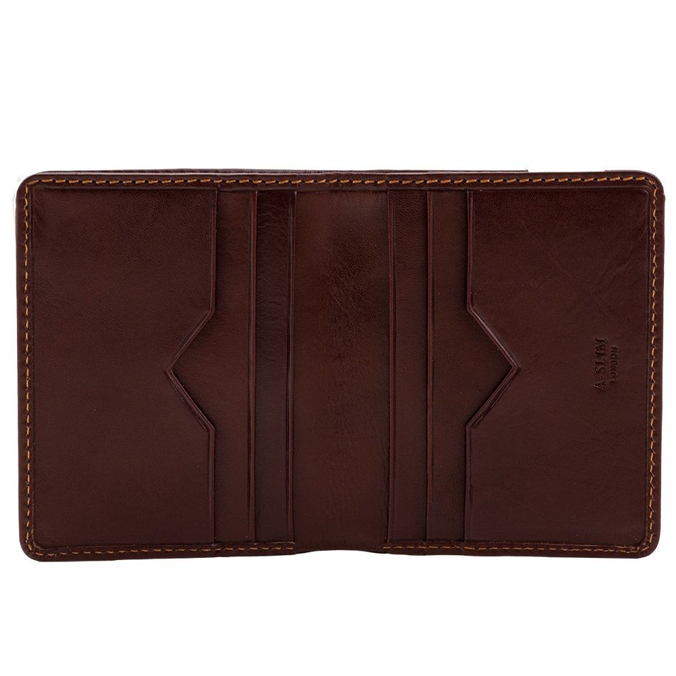 A-SLIM Leather Wallet Chikara - Mahogany Brown